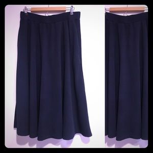 Navy blue midi skirt 1x a-line